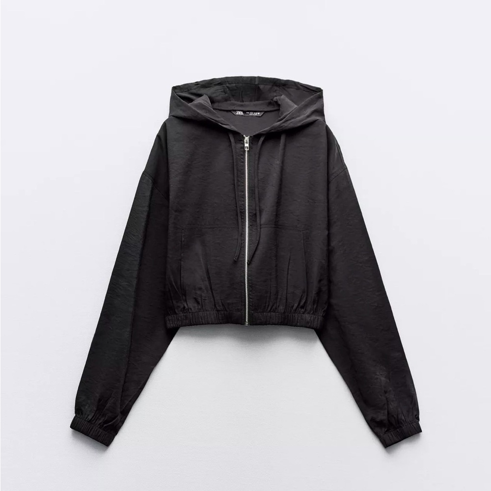 Black Cropped Hoodie